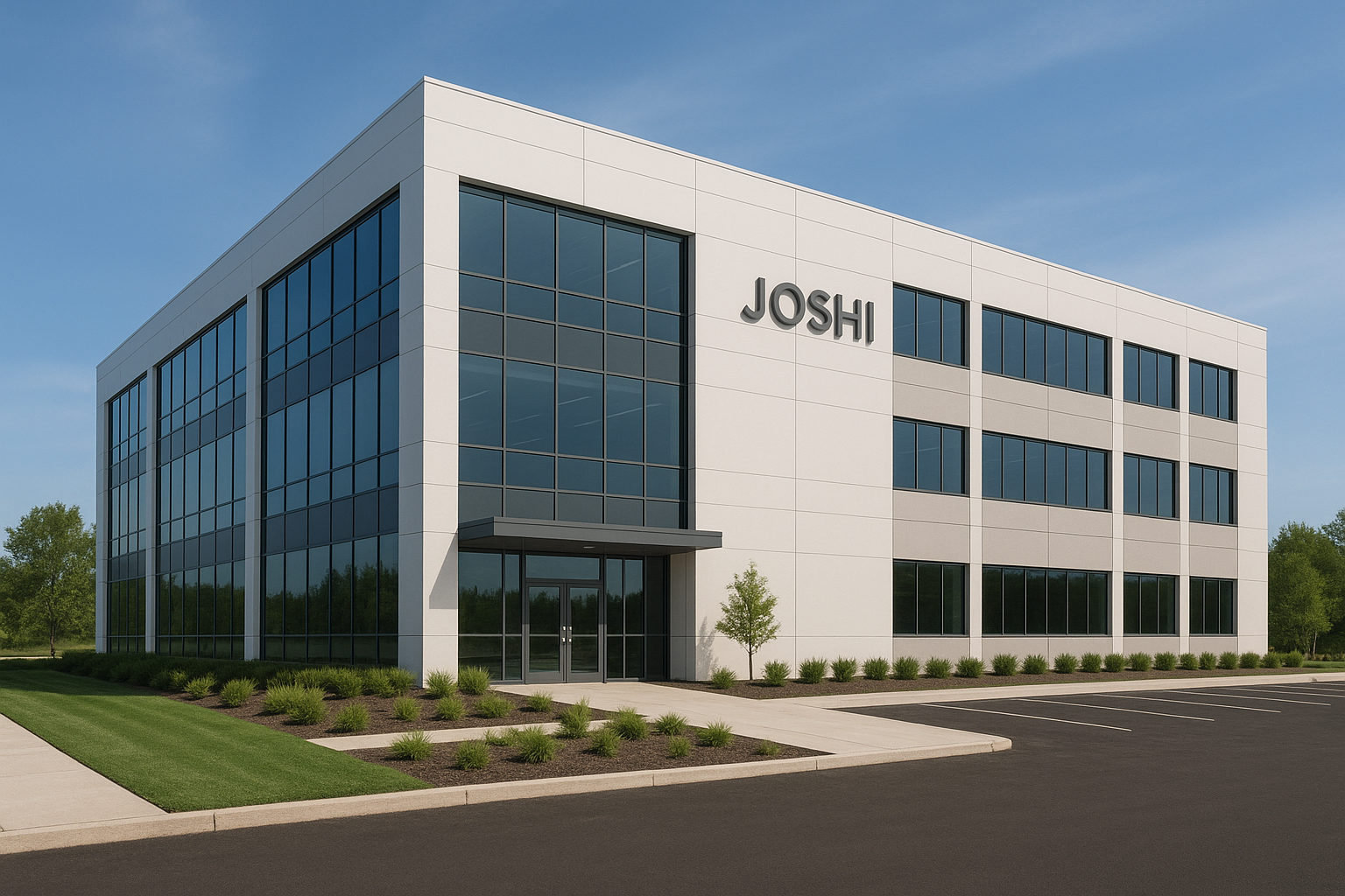 Completed office reception area