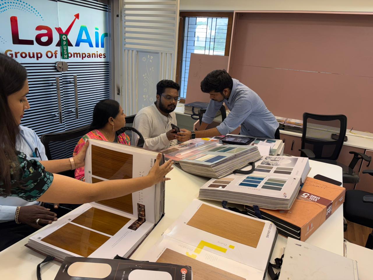 Design team meeting with clients